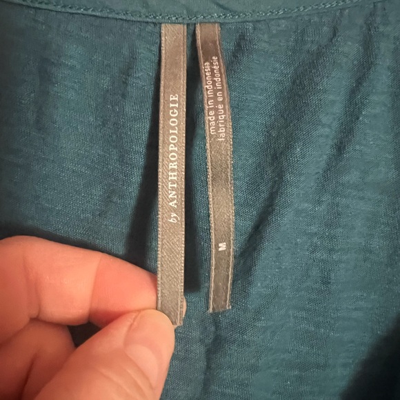 Anthropologie Teal Blouse with Button Accents - Picture 3 of 5